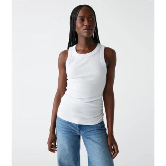 Michael Stars Halley Ribbed Tank with Ruching | Size XS - Picture 1 of 8